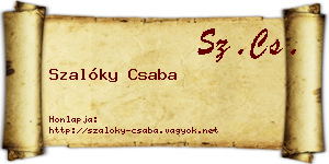Szalóky Csaba névjegykártya